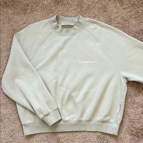 Fear of God Other - Fear of God FOG Essentials Sage Green Raglan Oversized Crewneck Sweatshirt